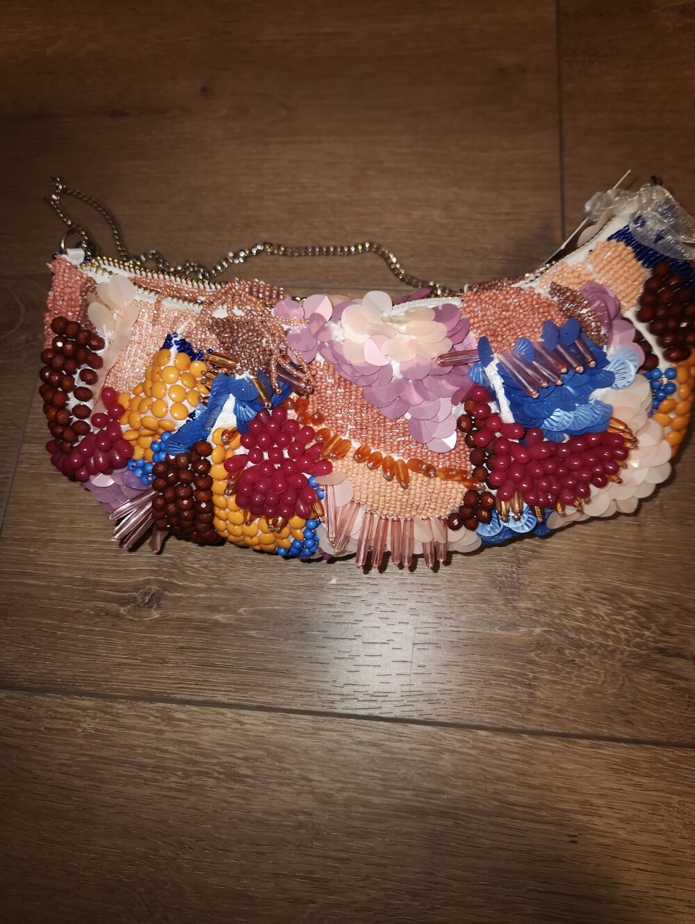 Rare Beaded NWT Viral Handcrafted in India Embellished  Mini Handbag